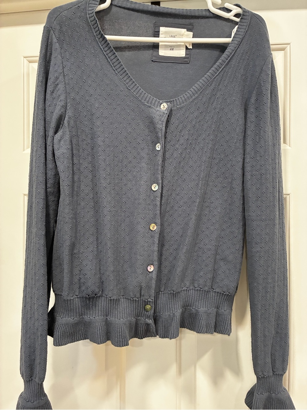 H&M Dusty Blue V-Neck Button-Front Women's Cardigan
